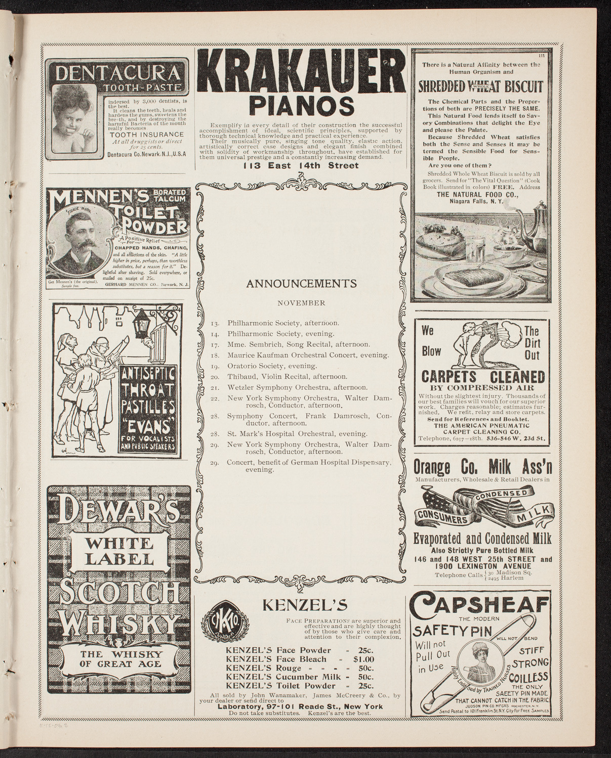 Edwin Grasse with Orchestra, November 12, 1903, program page 3