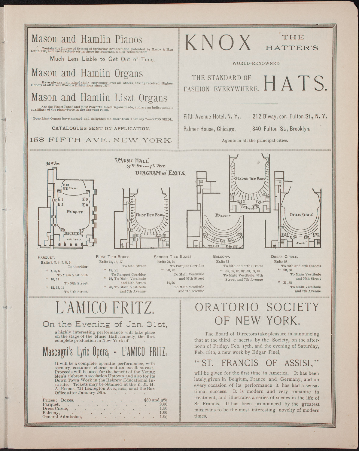 Damrosch Sunday Concert, January 15, 1893, program page 3