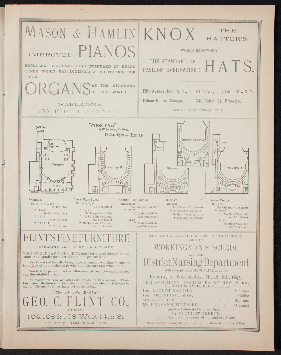 New York Symphony Orchestra, February 17, 1893, program page 3