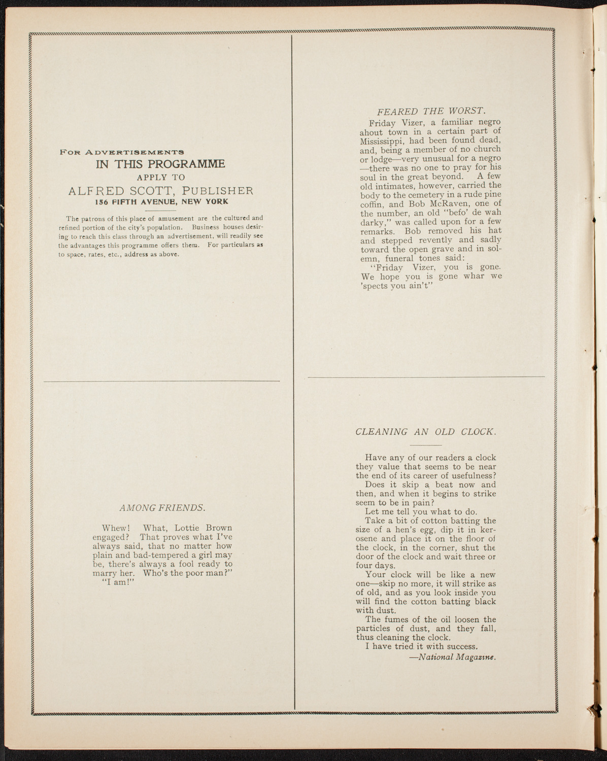 Grand Army of the Republic Memorial Day Exercises, May 30, 1906, program page 10