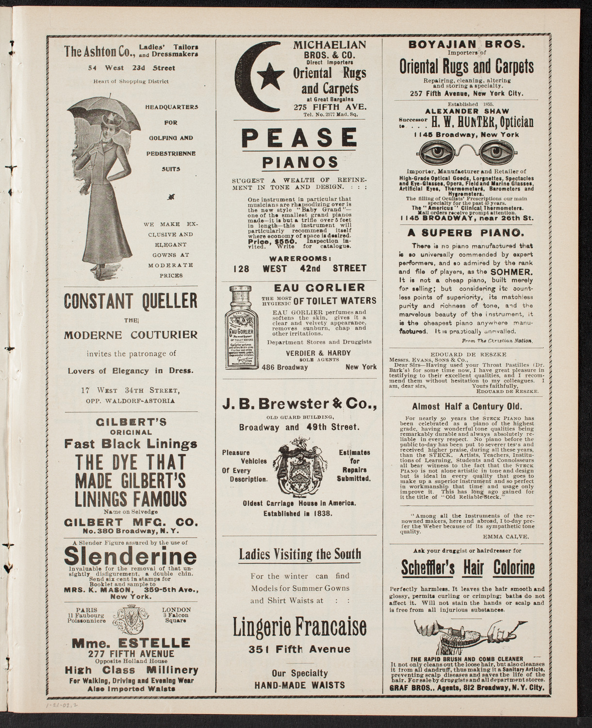 Pittsburgh Symphony Orchestra, January 21, 1902, program page 3