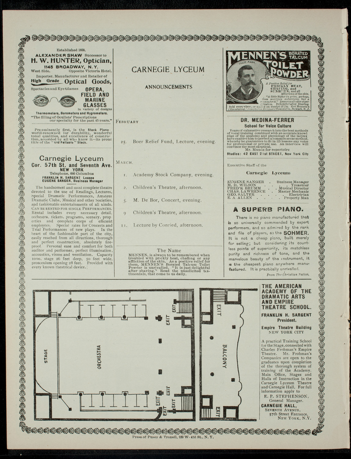 The Columbia University Musical Society, February 23, 1901, program page 4