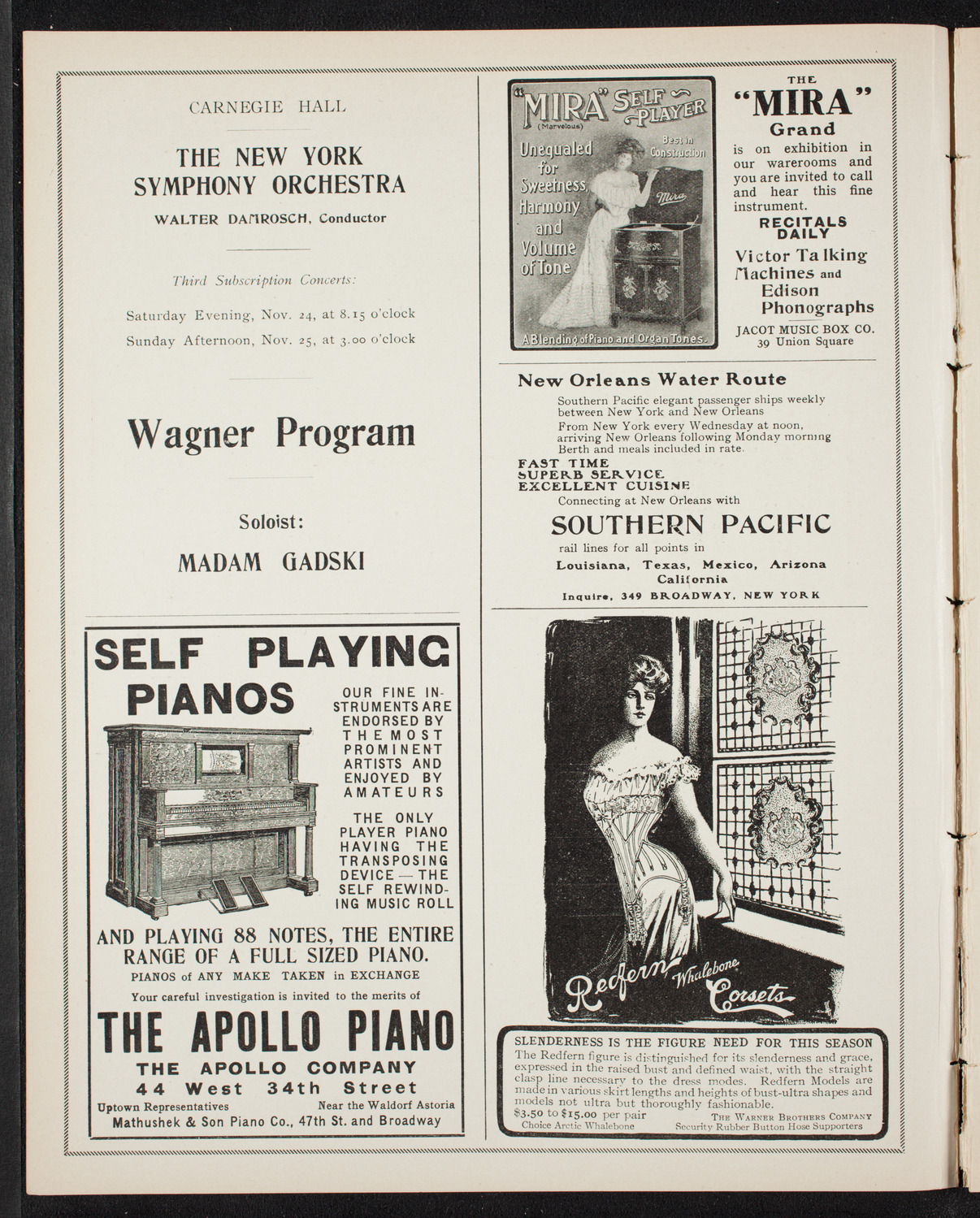 New York Symphony Orchestra, November 11, 1906, program page 2