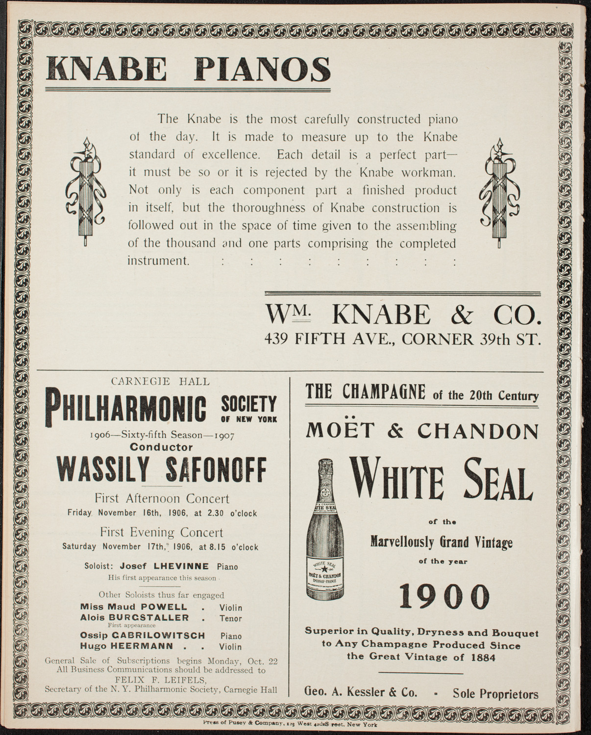 New York Symphony Orchestra, November 3, 1906, program page 14