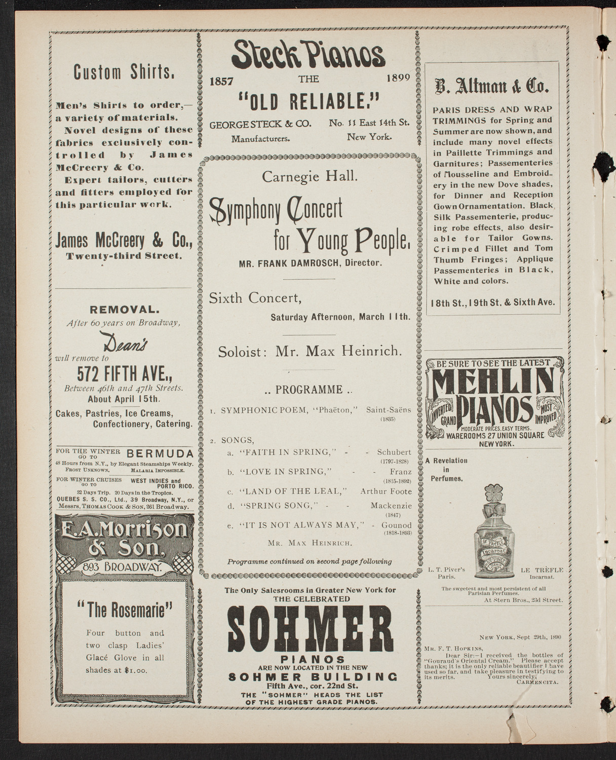 Symphony Concert for Young People, March 11, 1899, program page 4