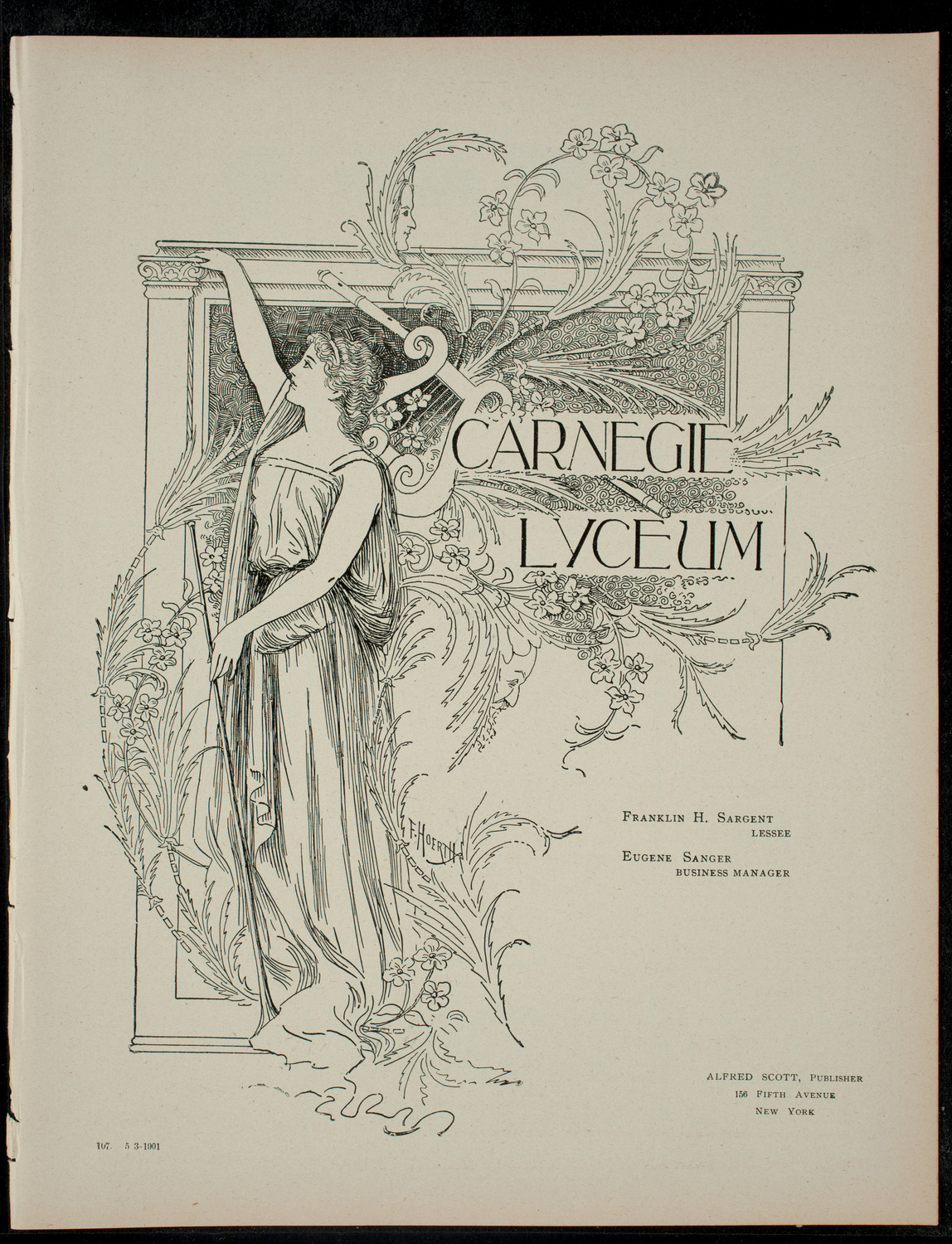 Concert of the String Orchestra Founded by Pupils of Mr. Bernard Sinsheimer, May 3, 1901, program page 1