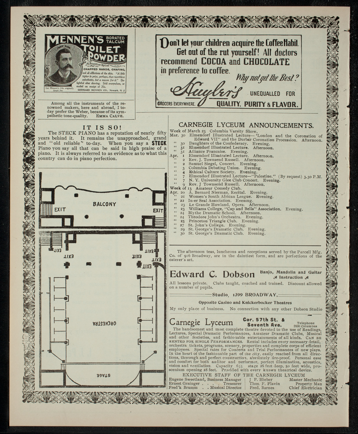 Columbia Varsity Show 1903, March 28, 1903, program page 4