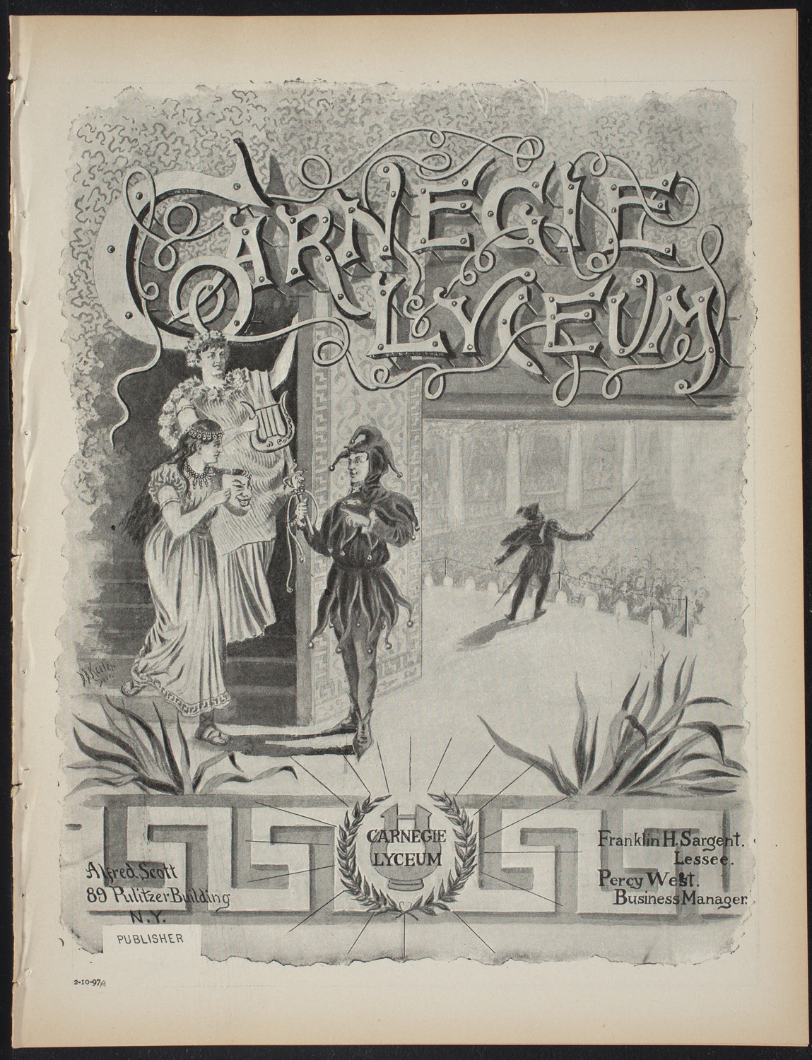 Lecture Series: Sociology in its Practical Aspects, February 10, 1897, program page 1