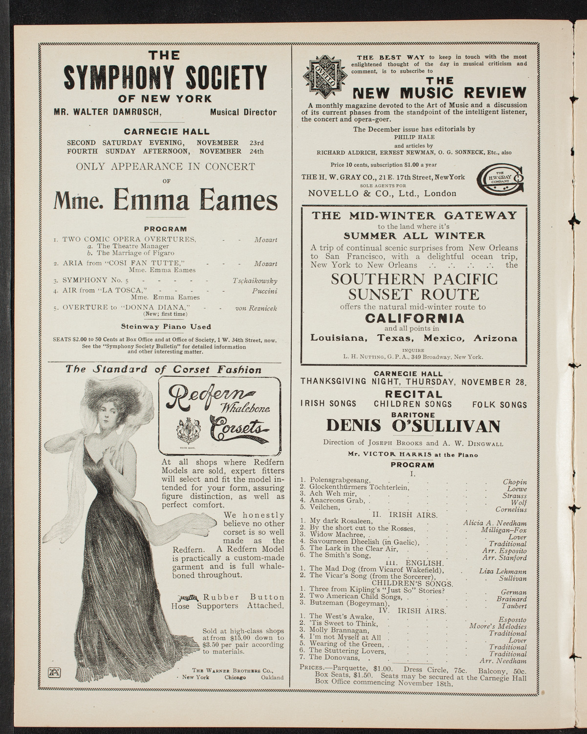 Volpe Symphony Society of New York, November 21, 1907, program page 2