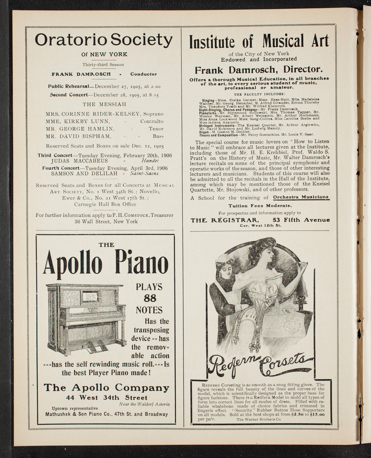 New York Symphony Orchestra, December 10, 1905, program page 2