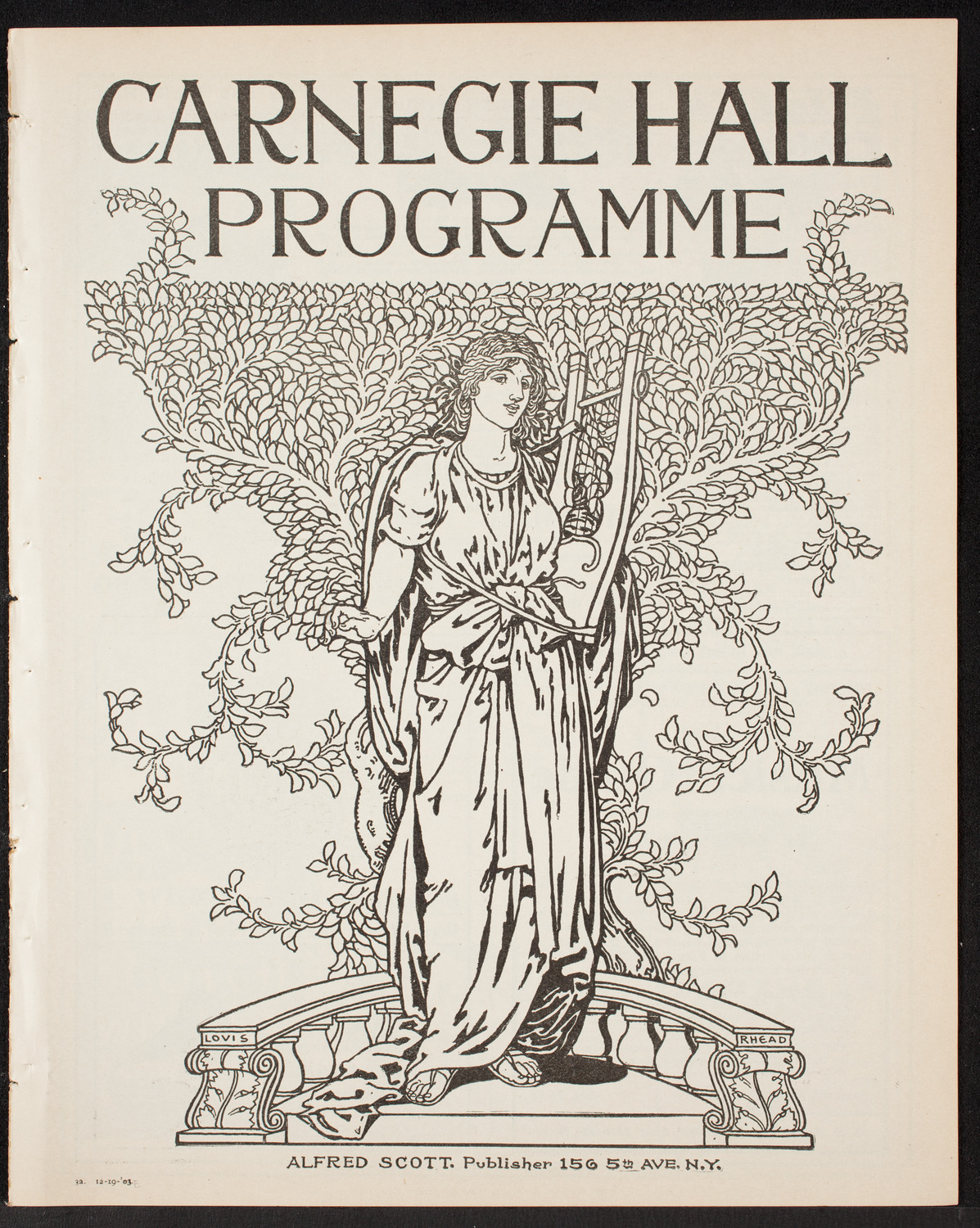 New York Philharmonic, December 19, 1903, program page 1