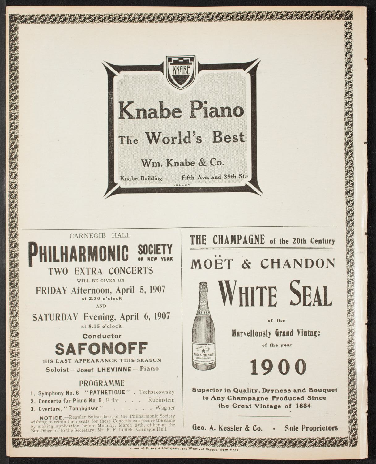 Benefit: Society of St. Vincent de Paul, March 24, 1907, program page 12