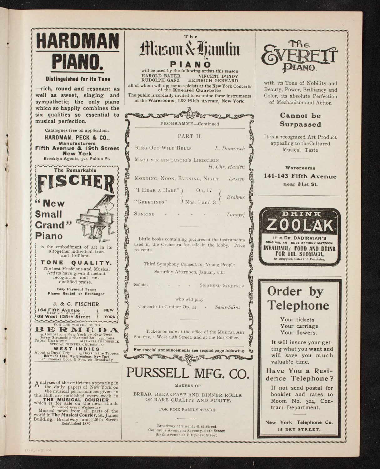 Symphony Concert for Young People, December 16, 1905, program page 7