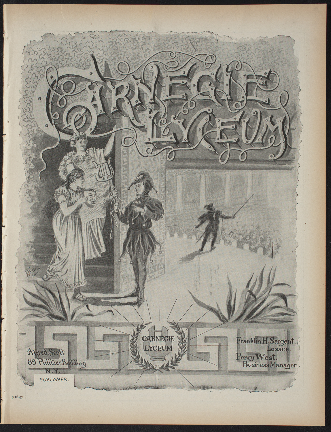 Mt. Holyoke College Glee and Banjo Clubs, March 26, 1897, program page 1