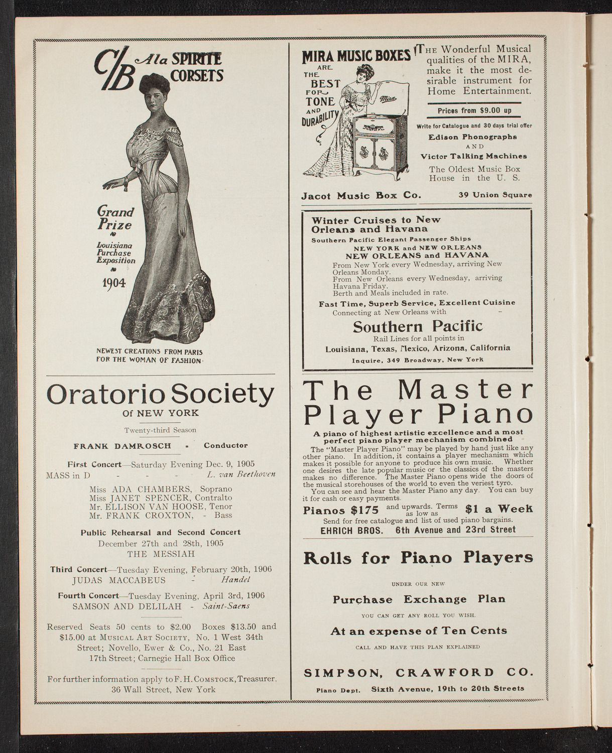 New York Symphony Orchestra, November 26, 1905, program page 8