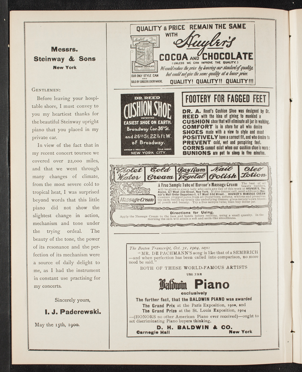 People's Singing Classes, April 30, 1905, program page 4