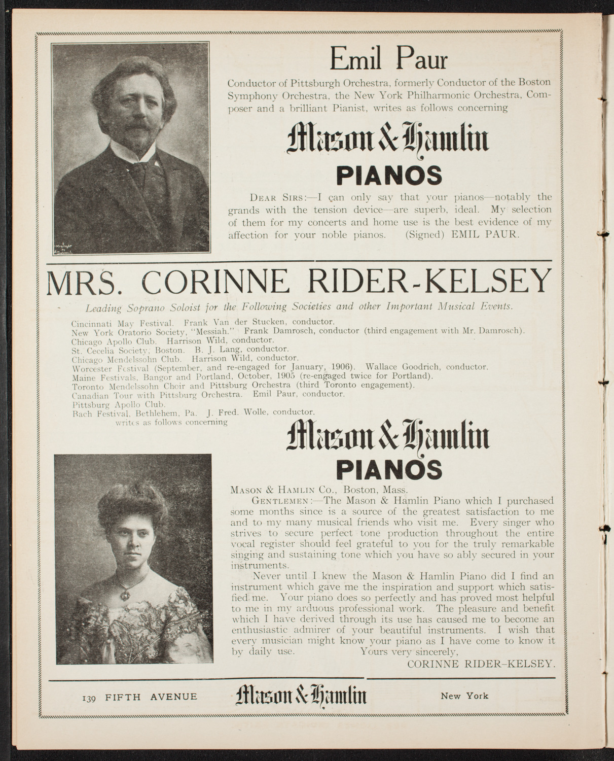 Pittsburgh Symphony Orchestra and The Mendelssohn Choir of Toronto, February 12, 1907, program page 10