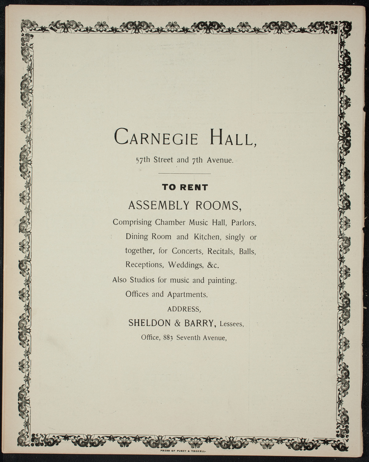 Benefit: Fondas Para Ropa, November 20, 1897, program page 8