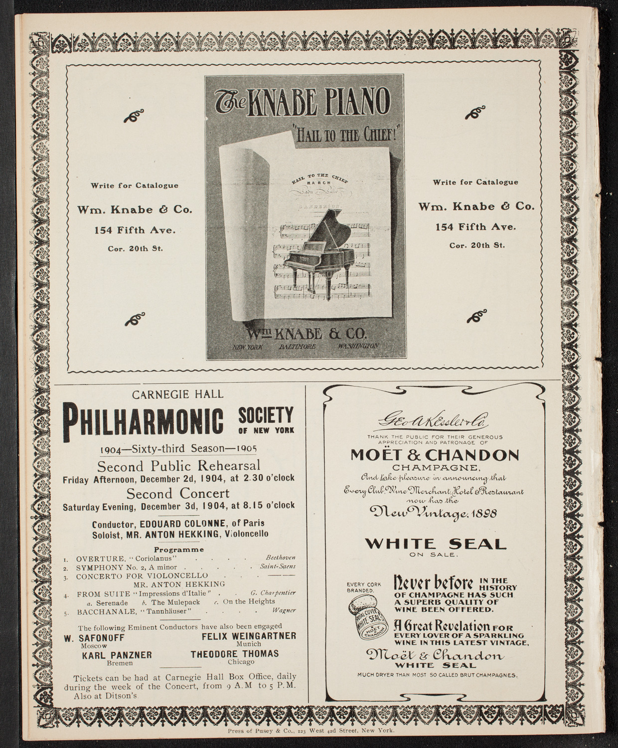 Russian Symphony Society of New York, November 19, 1904, program page 12