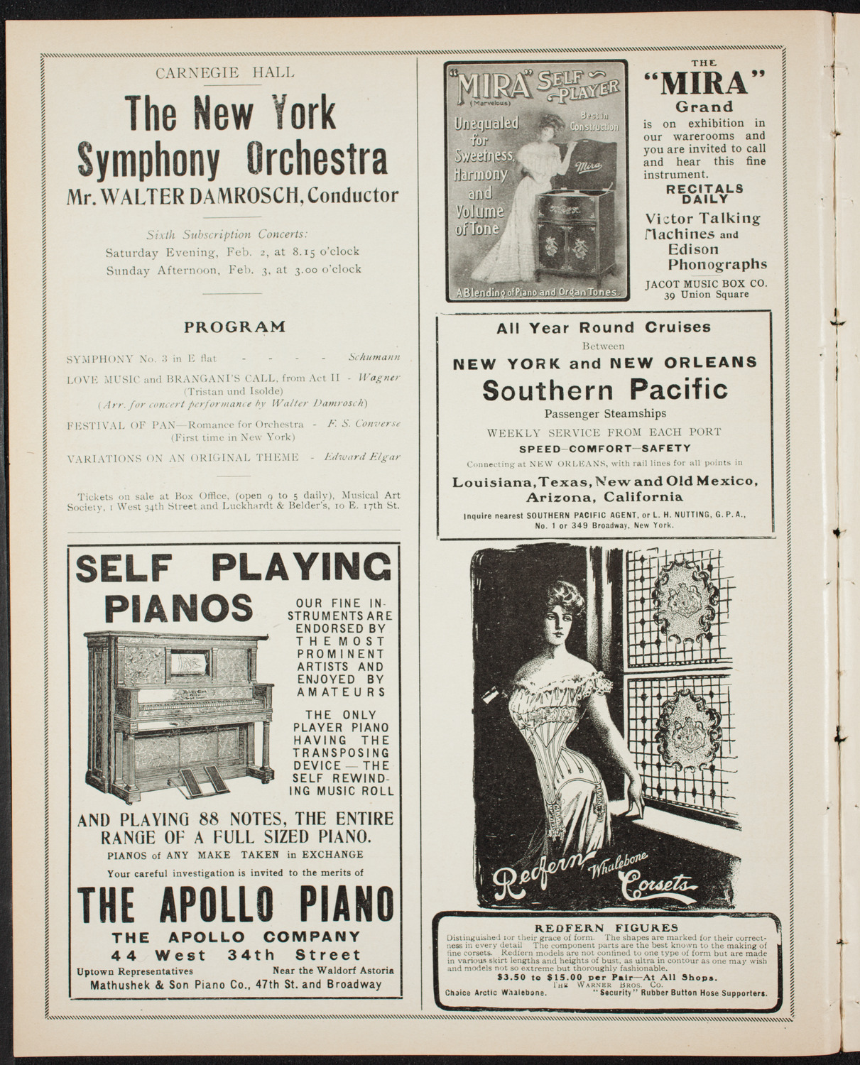 New York Symphony Orchestra, January 19, 1907, program page 2