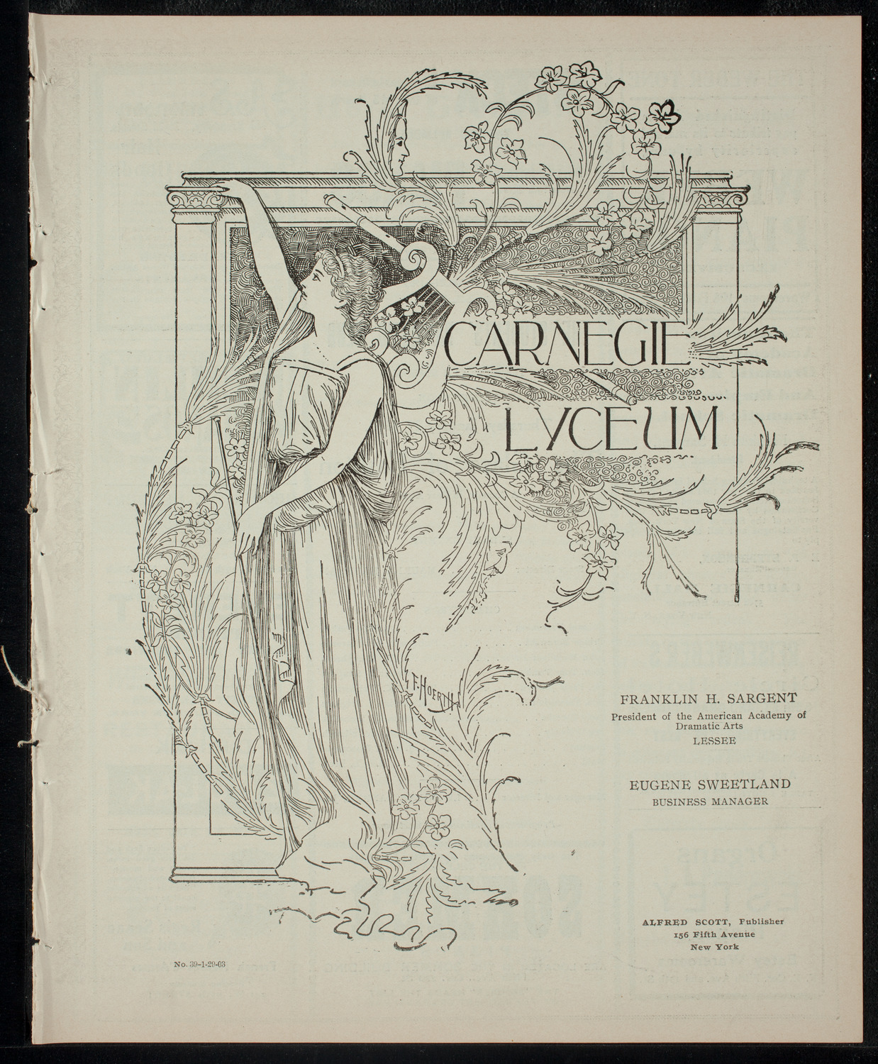 The Students' Dramatic Club, January 29, 1903, program page 1