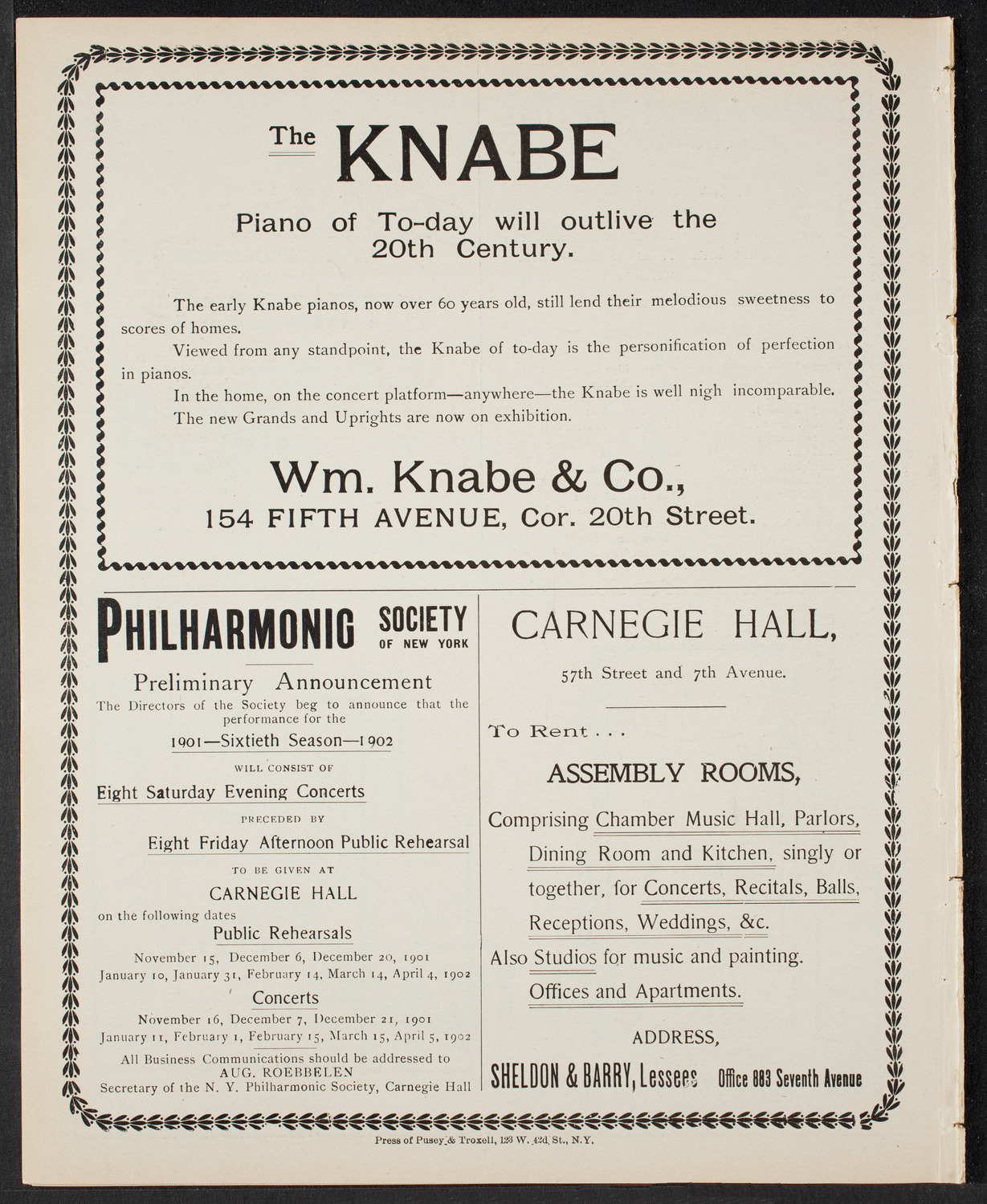 Graduation: New York Law School, June 13, 1901, program page 8