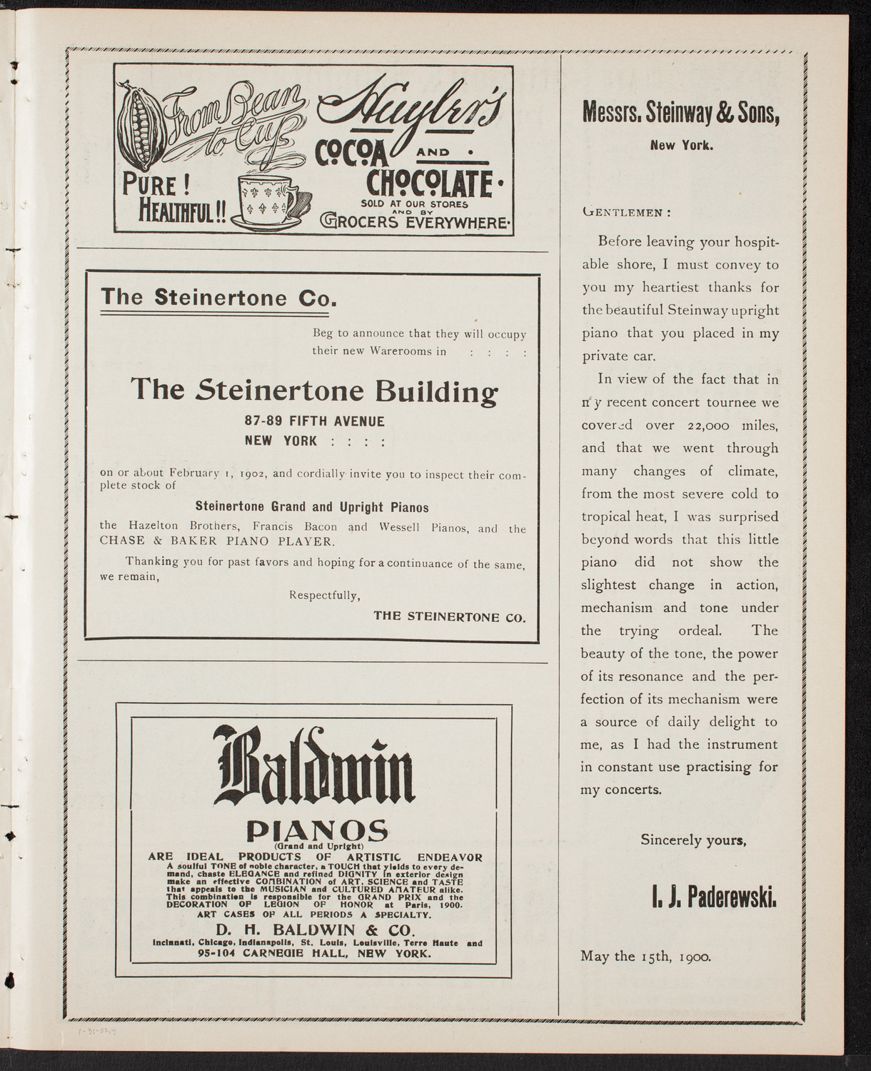 New York Philharmonic, January 31, 1902, program page 7