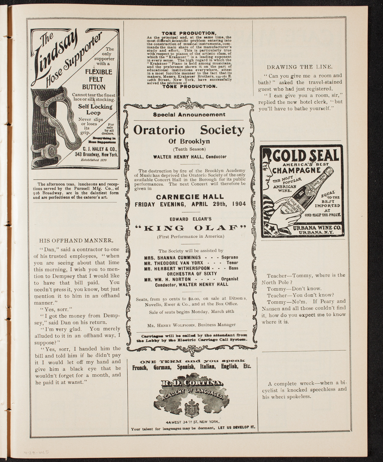 Graduation: College of Pharmacy of the City of New York, April 28, 1904, program page 9