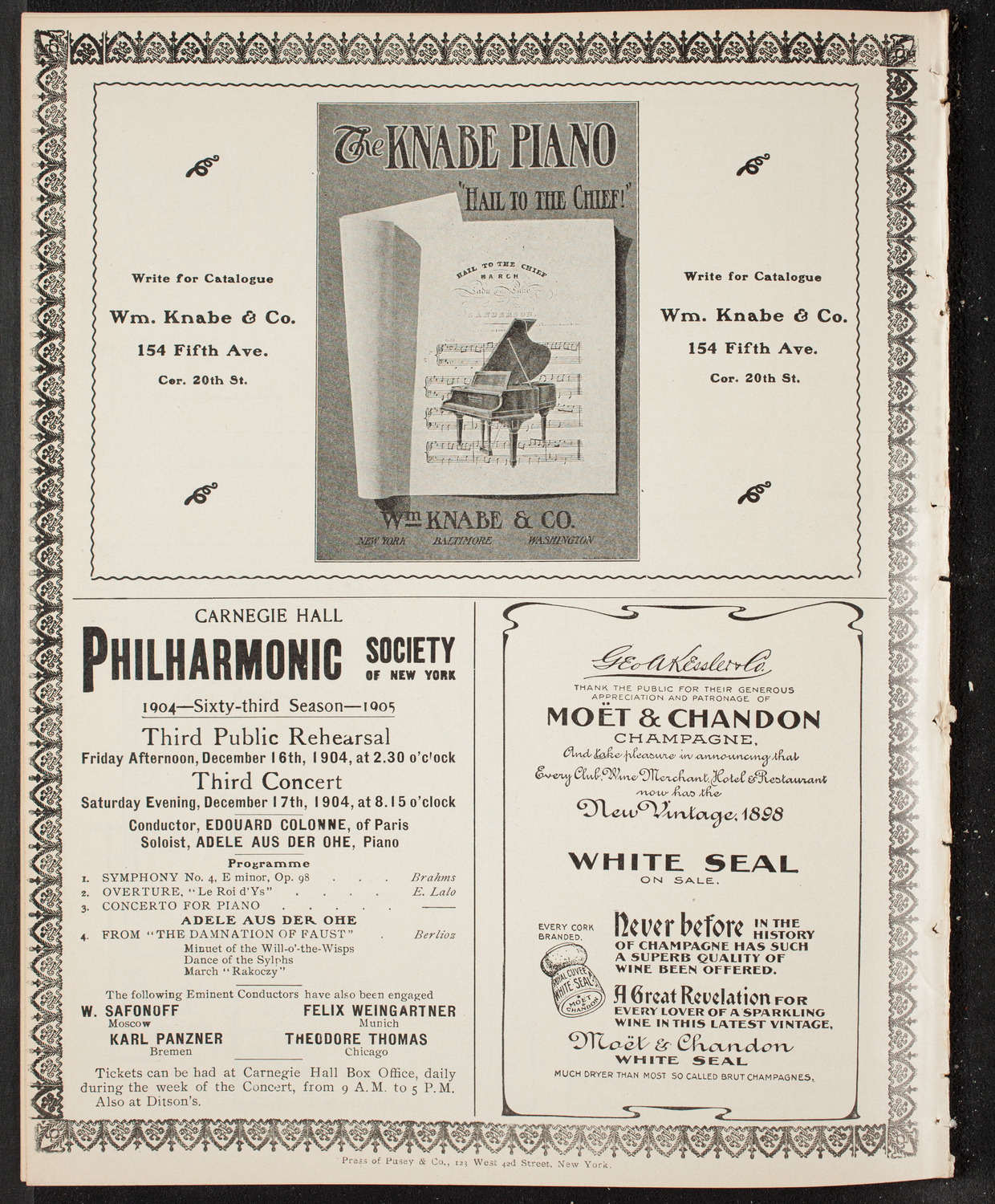 Sousa and His Band, December 4, 1904, program page 12