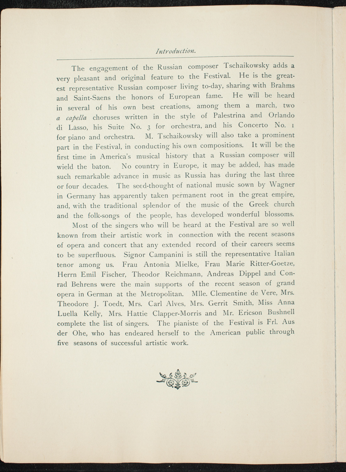 Opening Week Music Festival: Opening Night of Carnegie Hall, May 5, 1891, program notes page 16