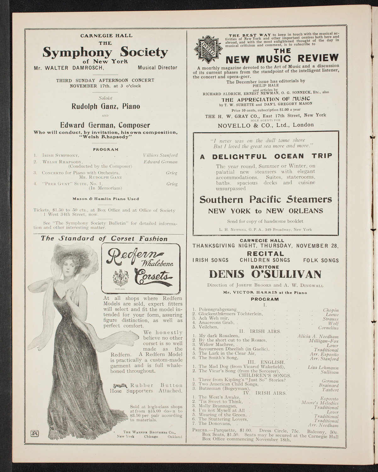 Marcella Sembrich, Soprano, November 12, 1907, program page 2