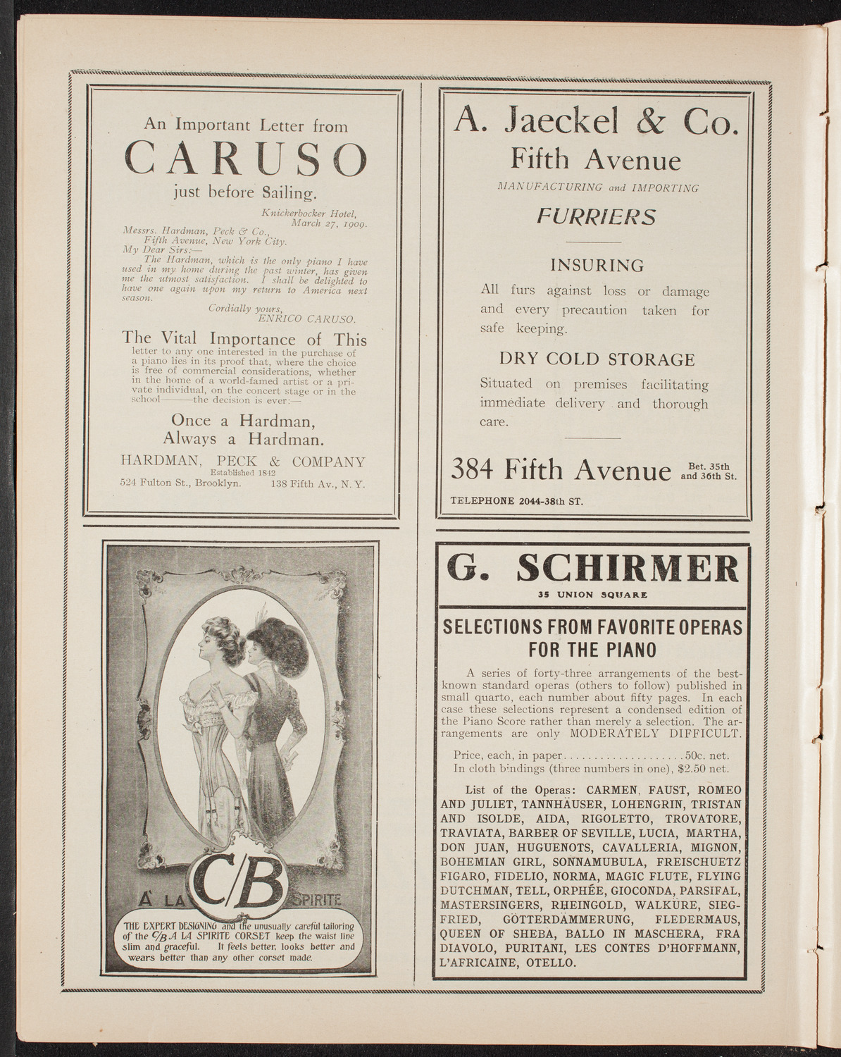 Benefit: Society of St. Vincent de Paul, May 2, 1909, program page 8