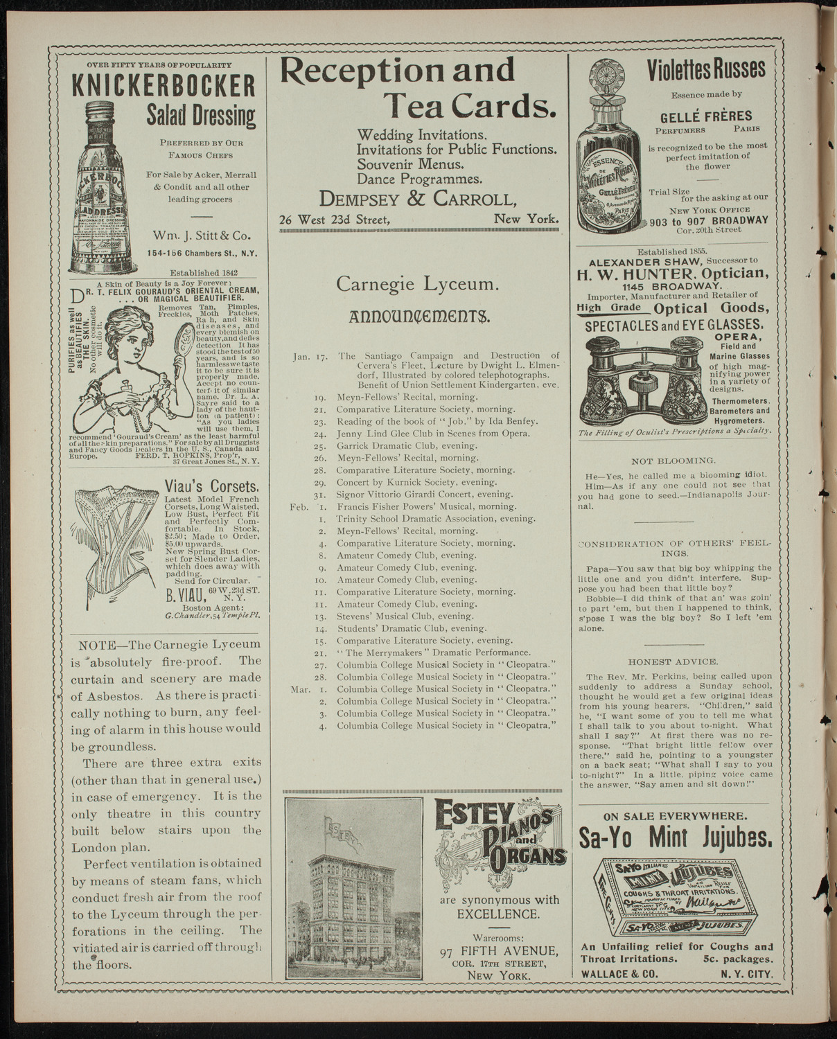 Benefit Concert for Master Max Pilzer, January 15, 1899, program page 2