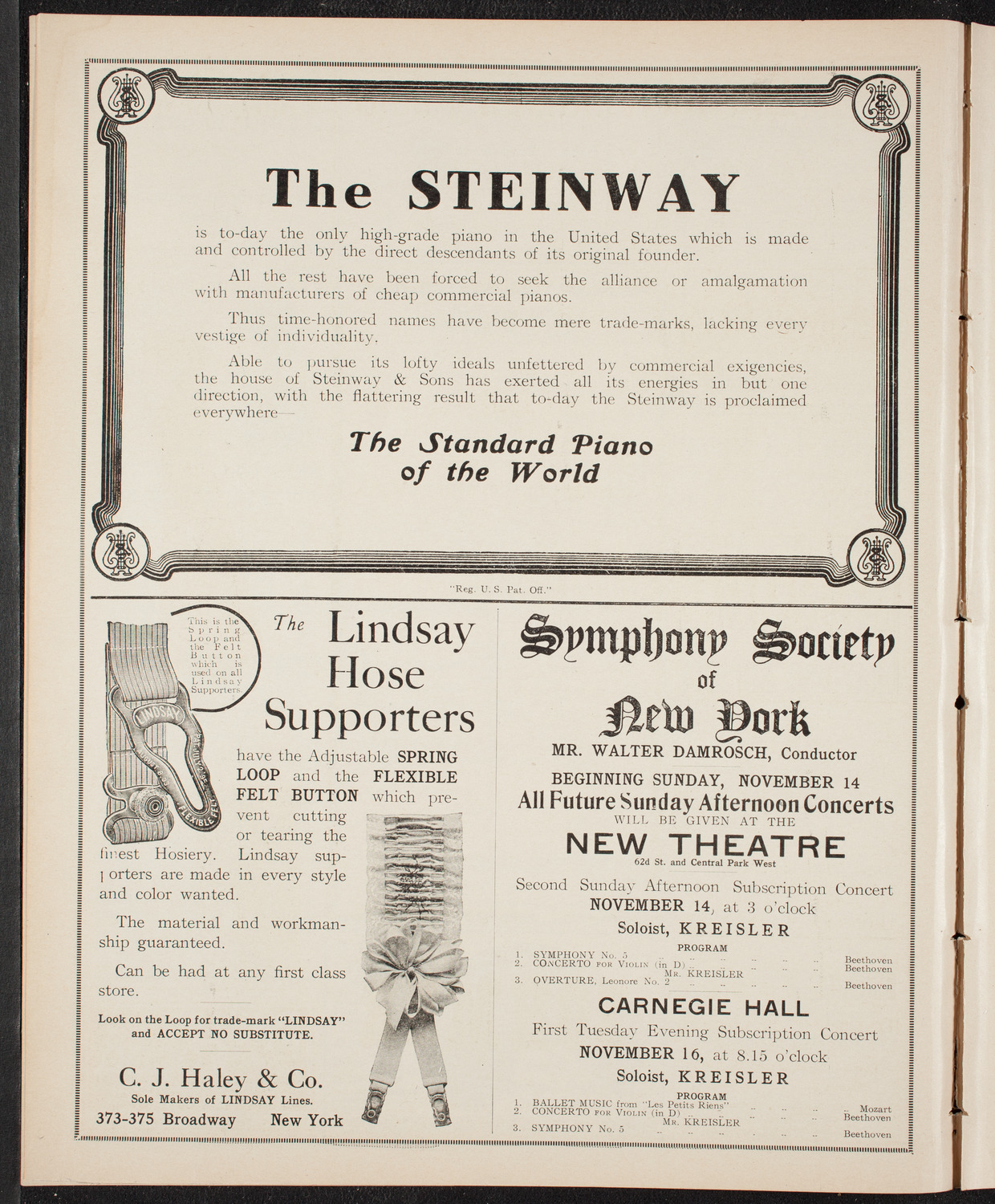 New York College of Music and New York German Conservatory of Music Faculty Concert, November 7, 1909, program page 4