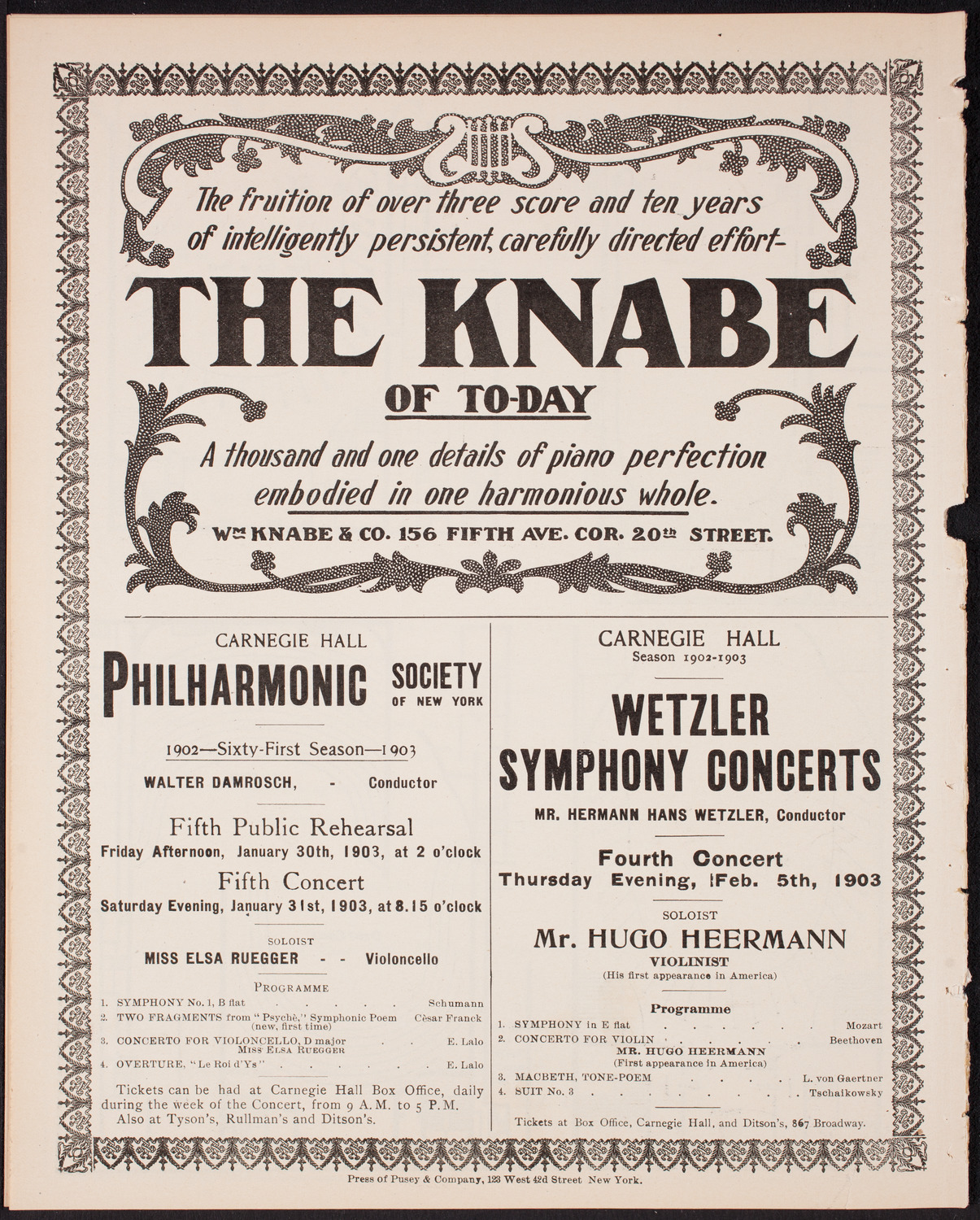 Benefit: New York College of Music Free Scholarship Fund, January 22, 1903, program page 12