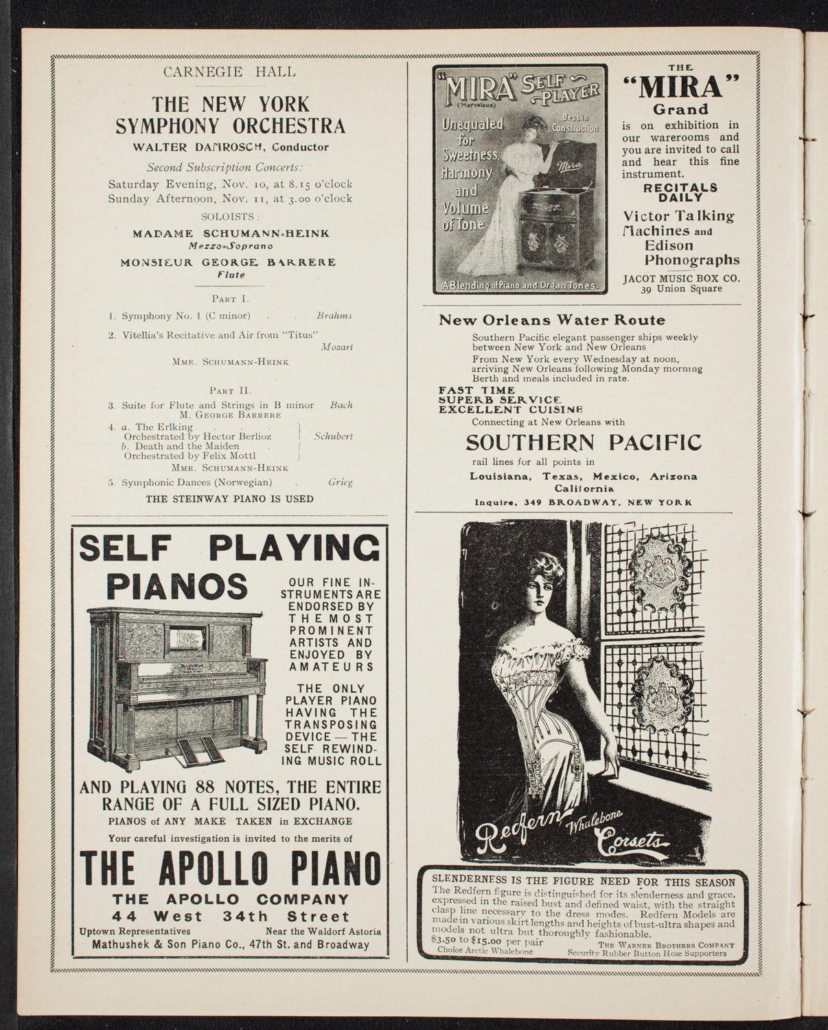 Moriz Rosenthal, Piano, with New York Symphony Orchestra, November 7, 1906, program page 2