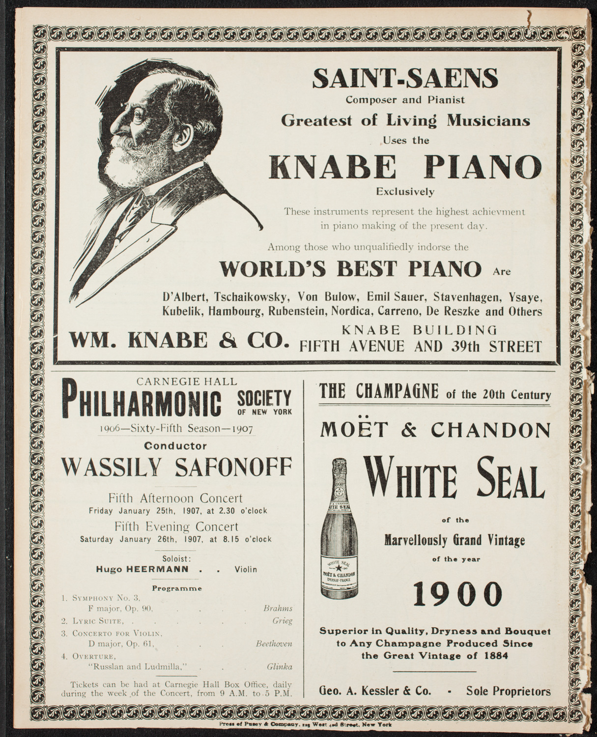 Boston Symphony Orchestra, January 12, 1907, program page 14