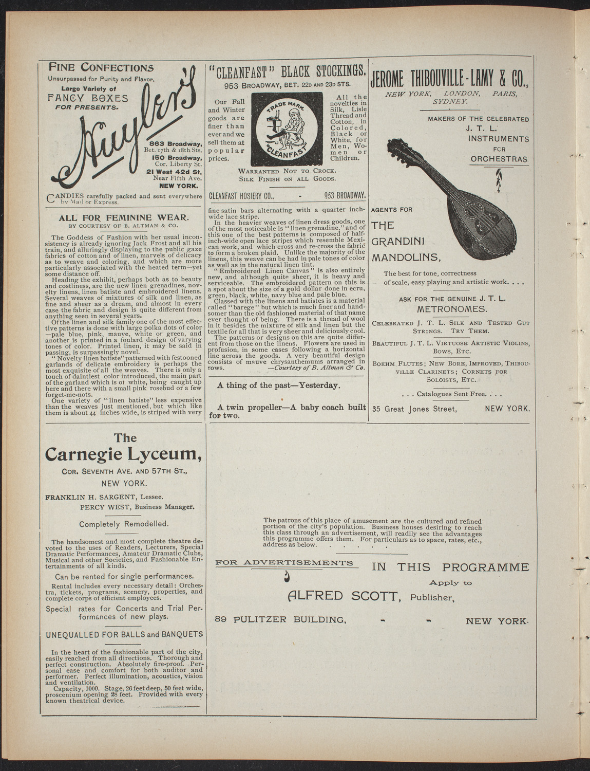 William H. Barber, March 1, 1897, program page 4