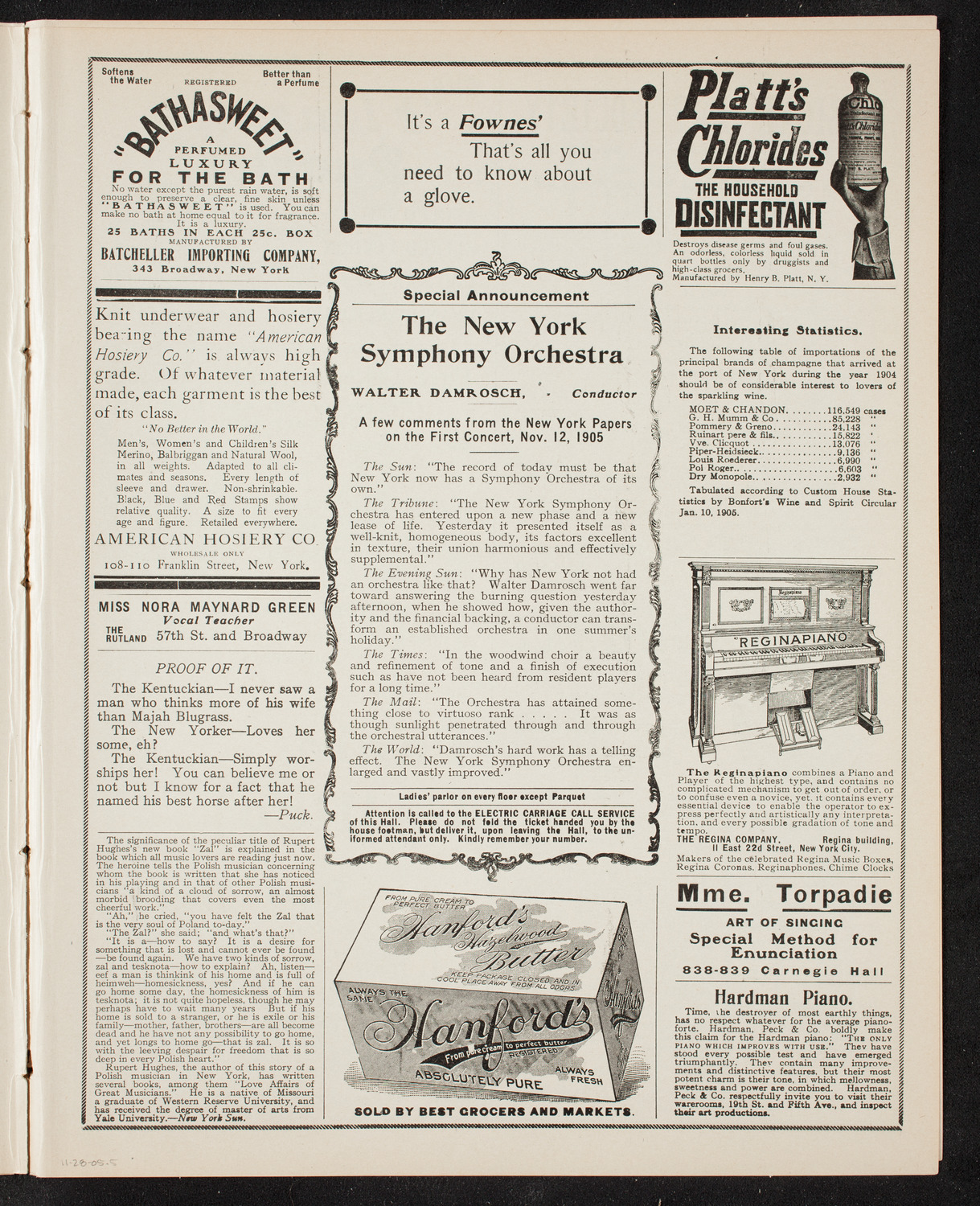 New York Symphony Orchestra, November 28, 1905, program page 9