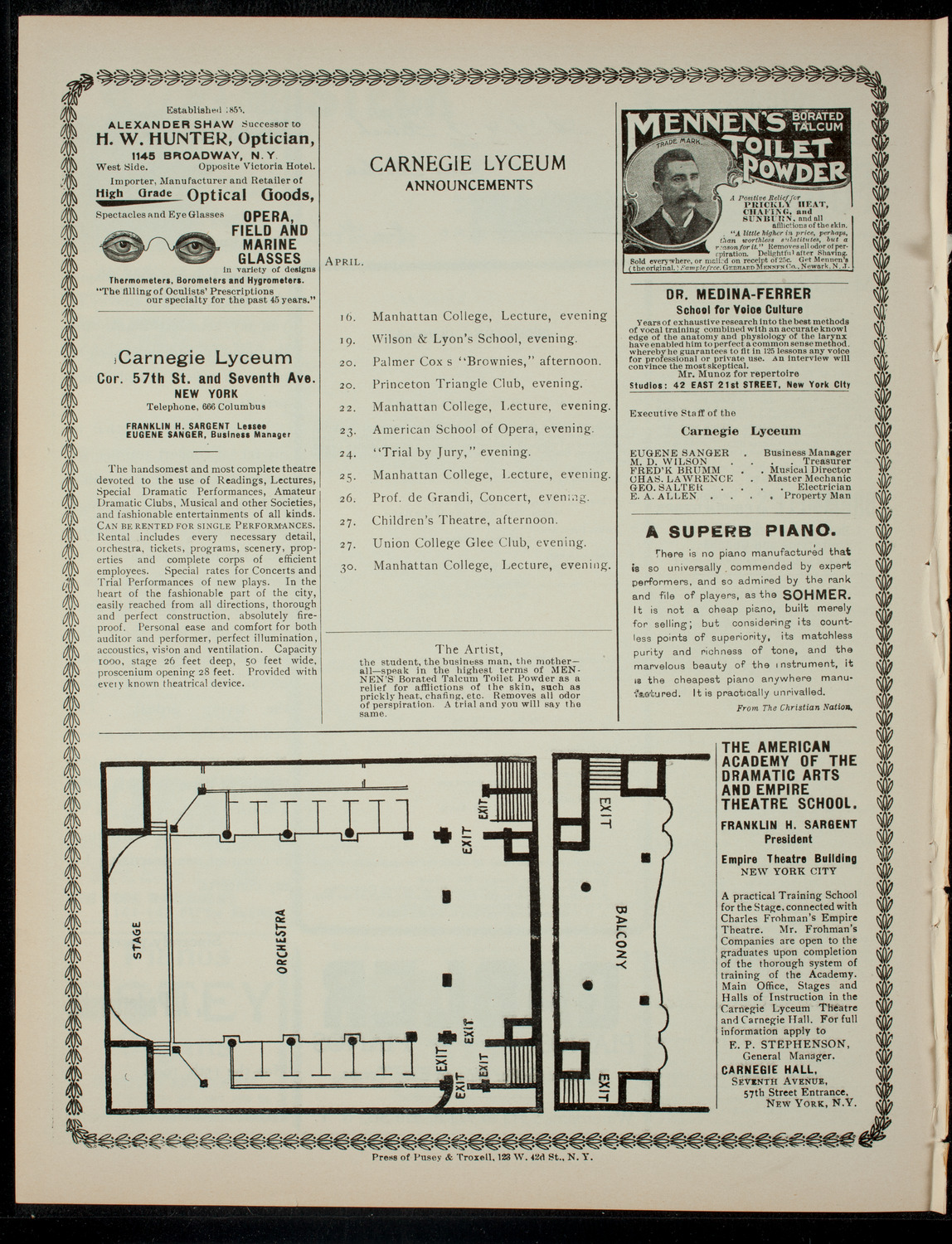 The Children's Theatre, April 13, 1901, program page 4