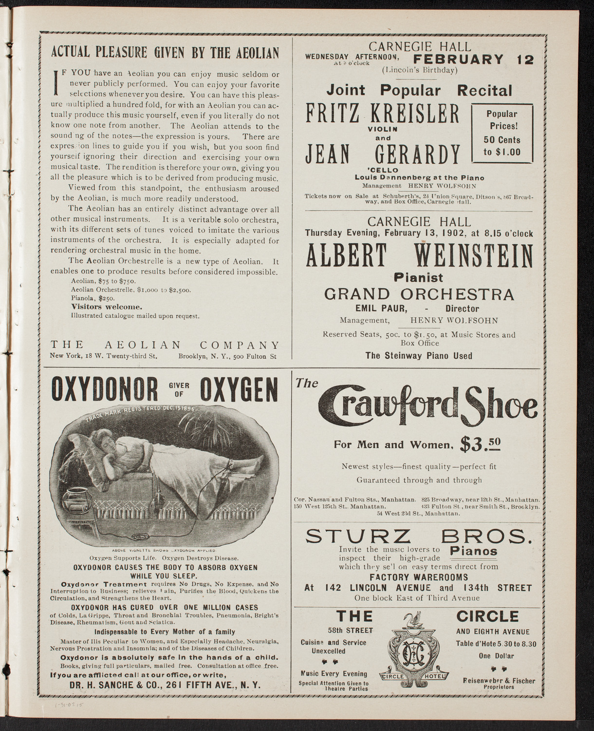 New York Philharmonic, January 31, 1902, program page 9