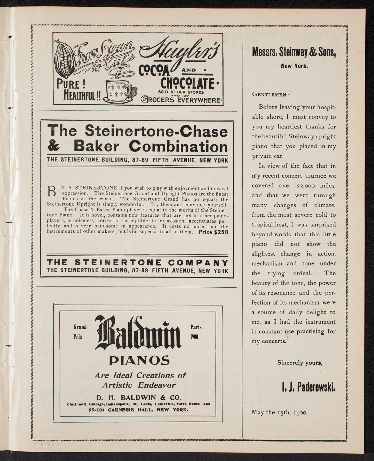 New York Philharmonic, March 14, 1902, program page 7