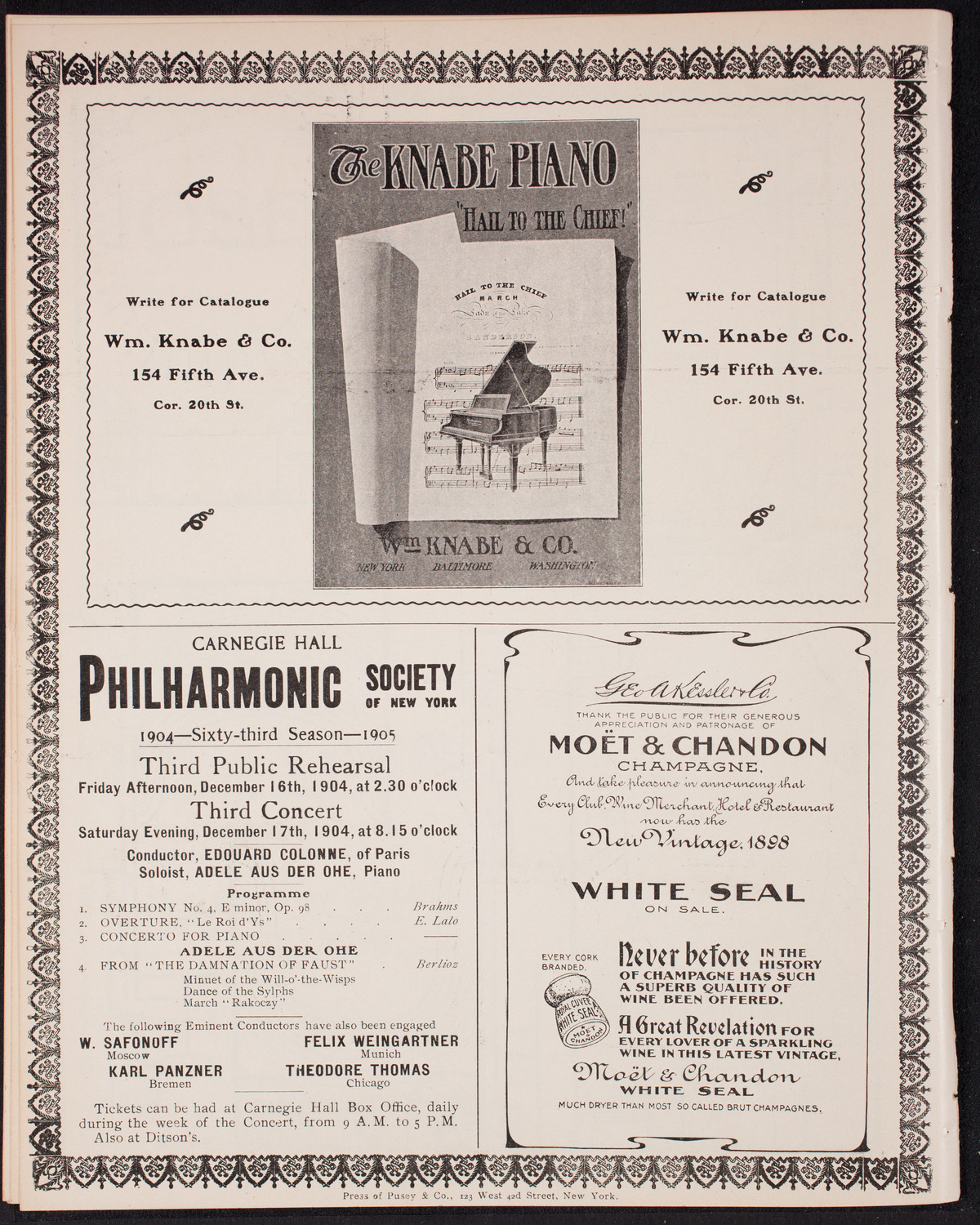 Musical Art Society of New York, December 15, 1904, program page 12