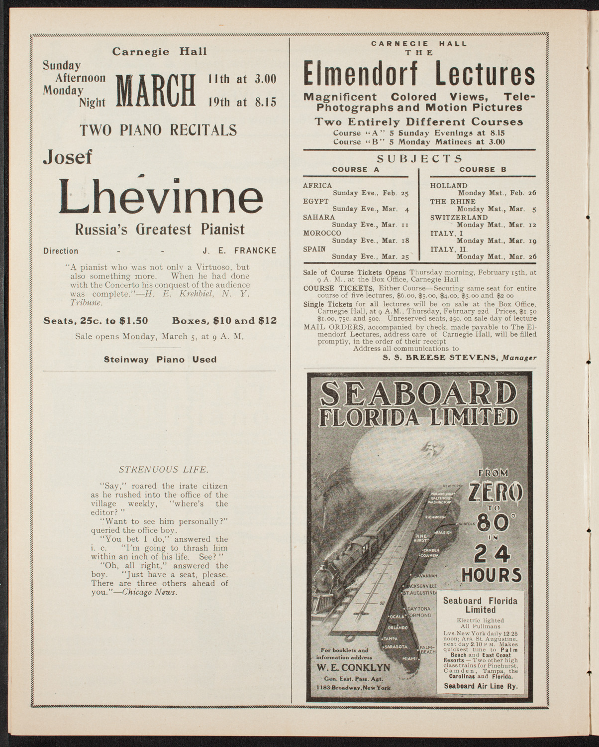 Elmendorf Lecture: Africa, February 25, 1906, program page 10