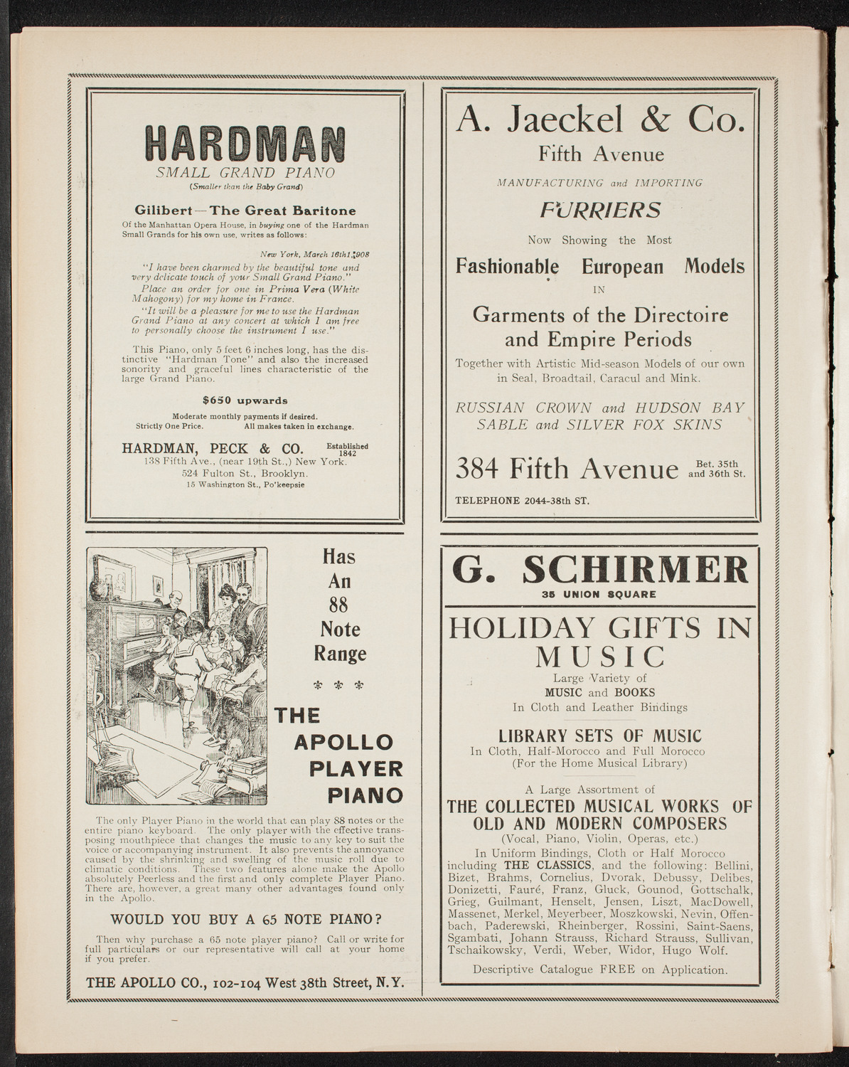 New York Symphony Orchestra, December 13, 1908, program page 8