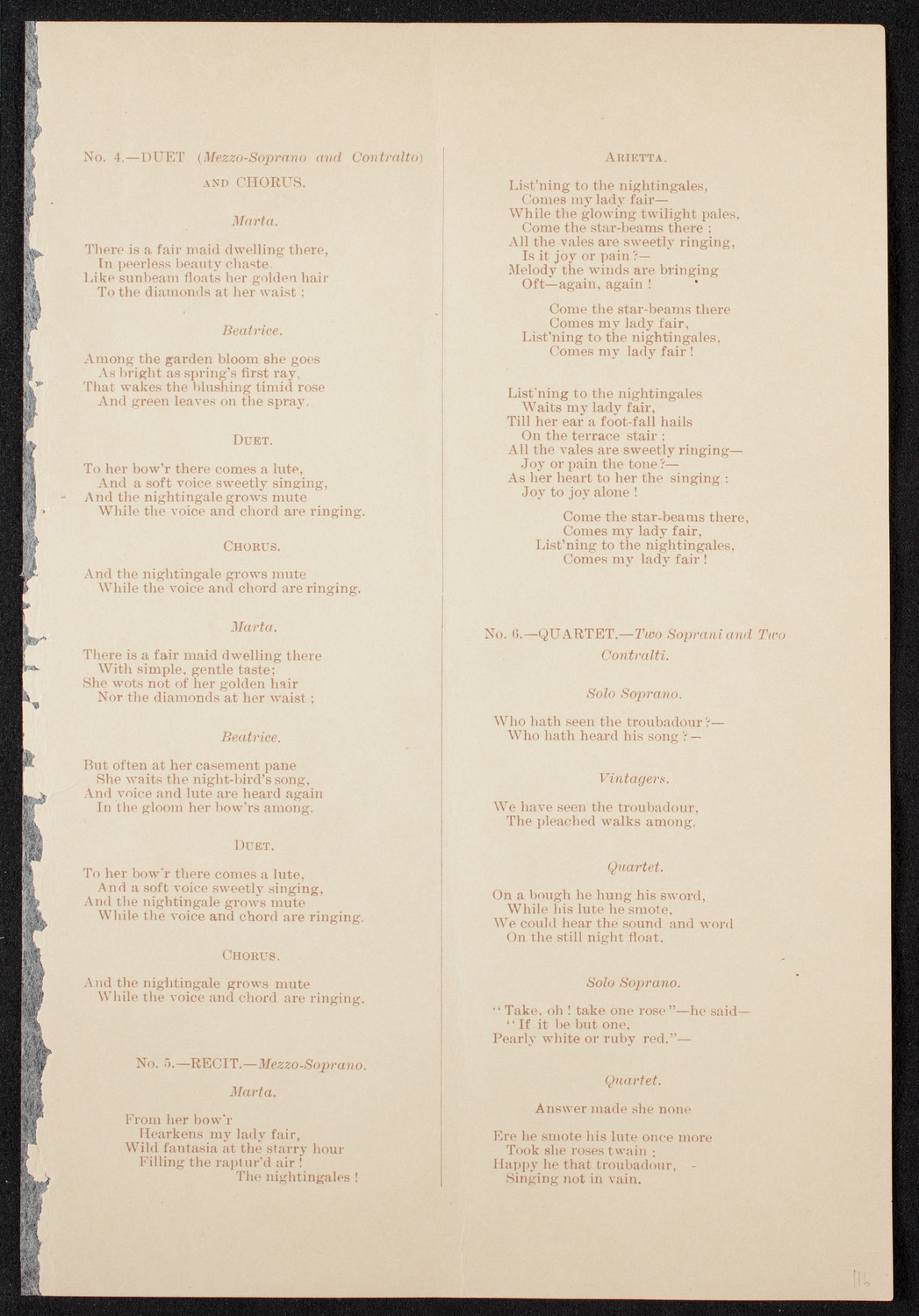 Lillie P. Berg, April 27, 1891, program page 5