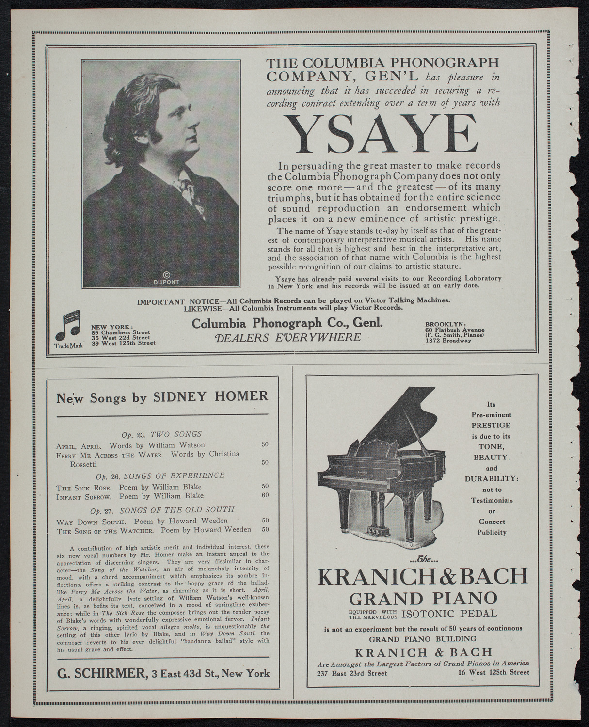 New York Philharmonic, January 16, 1913, program page 6