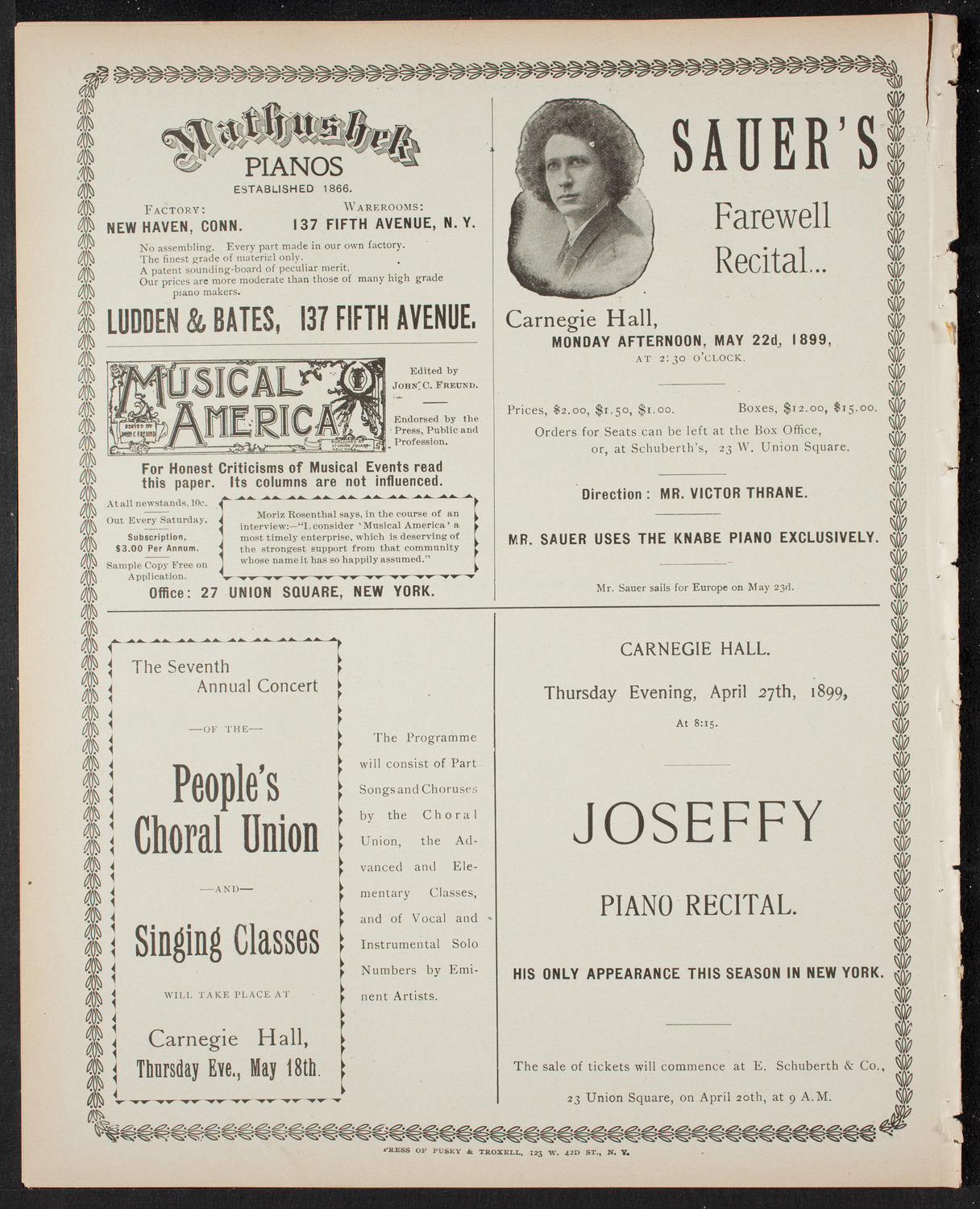 People's Choral Union, April 22, 1899, program page 8