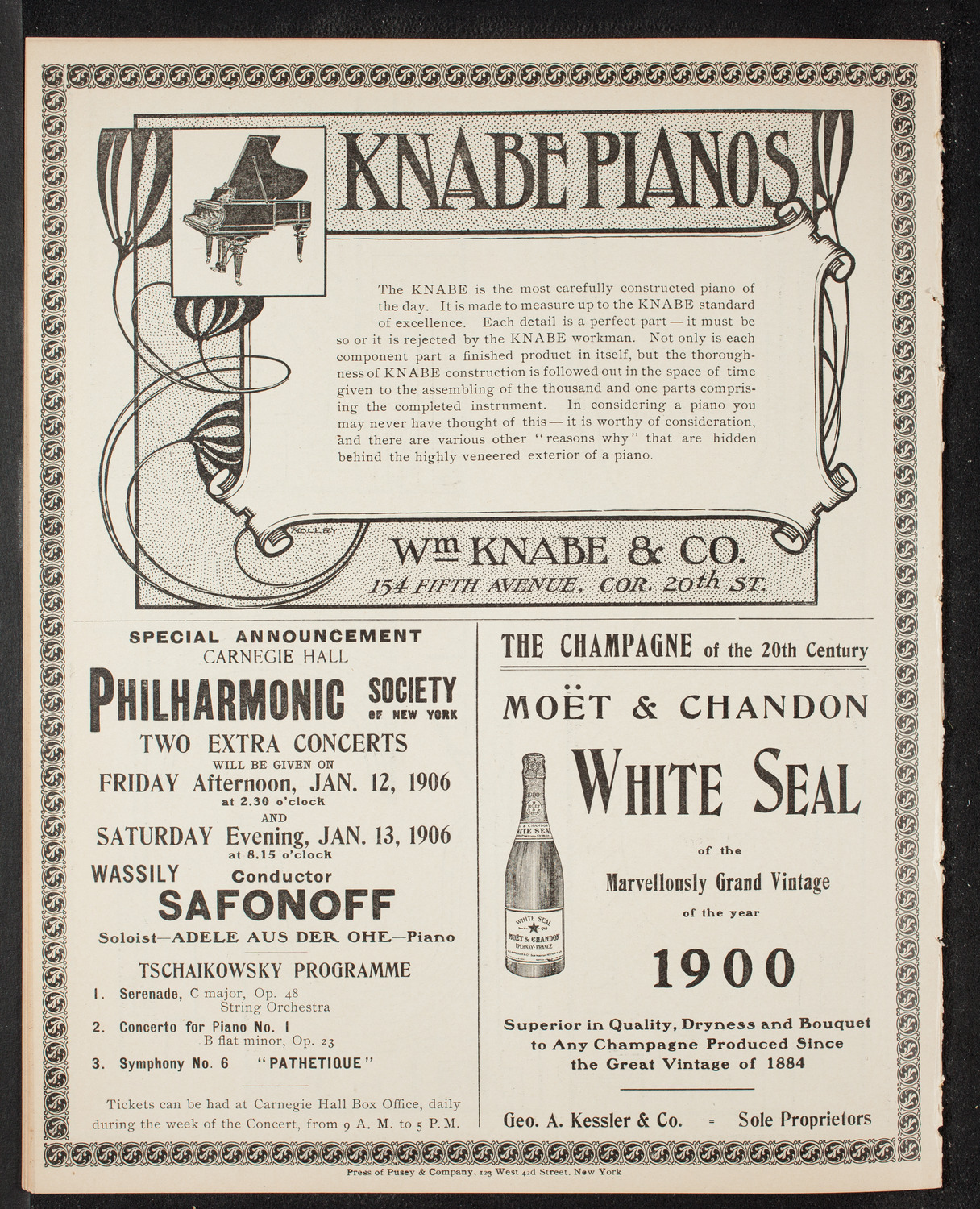 Boston Symphony Orchestra, January 13, 1906, program page 12