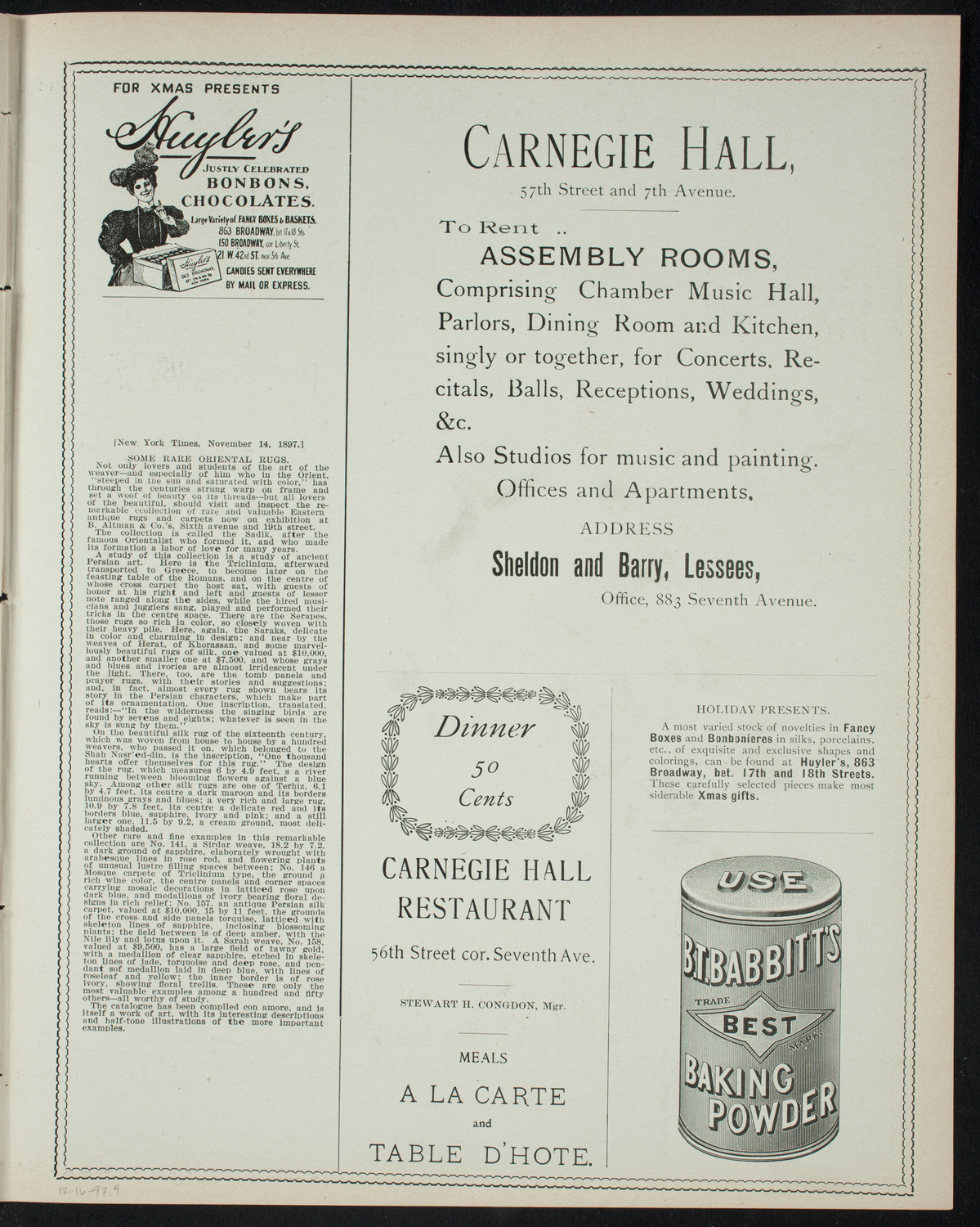 Amateur Comedy Club, December 16, 1897, program page 7